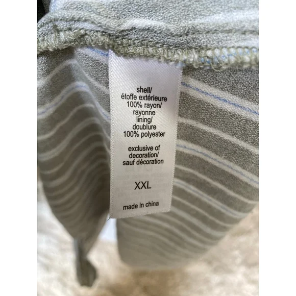 Maurices Smocked Maxi Dress Puff Sleeve Green White Stripe Boho Cottagecore XXL - Picture 6 of 8